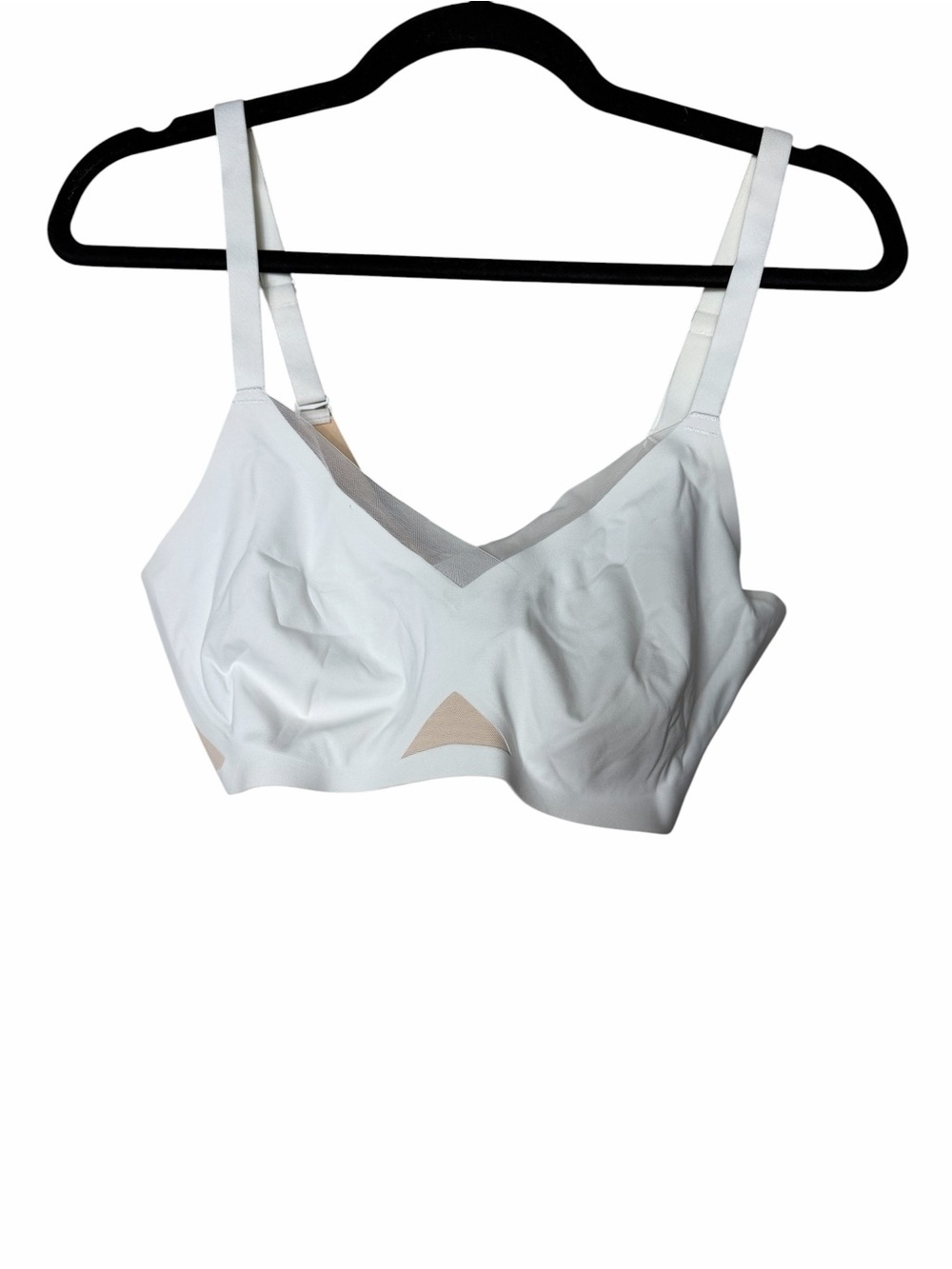 HoneyLove CrossOver Wireless Stretch Mesh Bra White 38D / DD *No Pads*